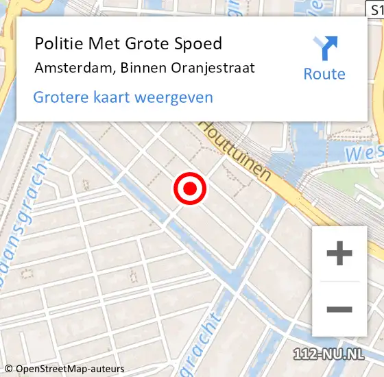 Locatie op kaart van de 112 melding: Politie Met Grote Spoed Naar Amsterdam, Binnen Oranjestraat op 3 mei 2023 15:33
