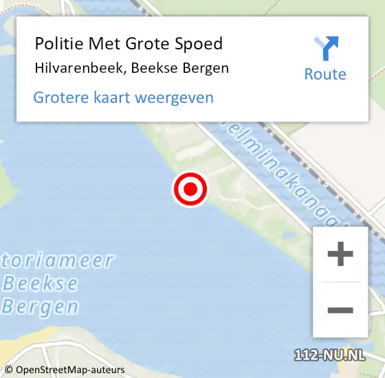 Locatie op kaart van de 112 melding: Politie Met Grote Spoed Naar Hilvarenbeek, Beekse Bergen op 3 mei 2023 16:16