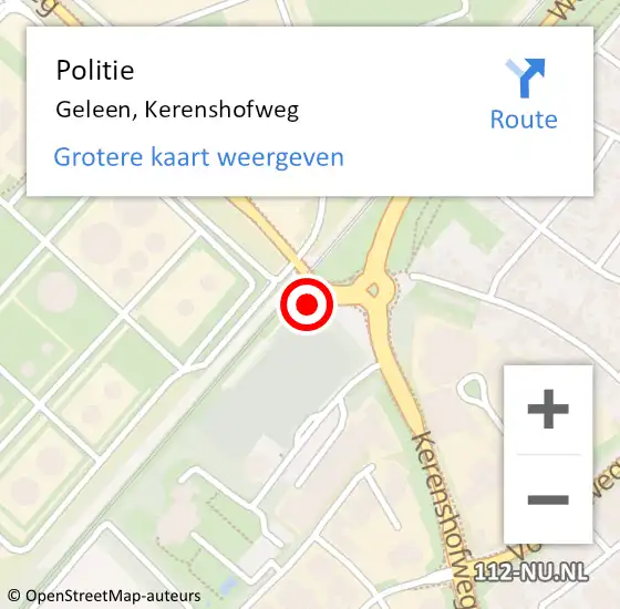 Locatie op kaart van de 112 melding: Politie Geleen, Kerenshofweg op 3 mei 2023 17:00