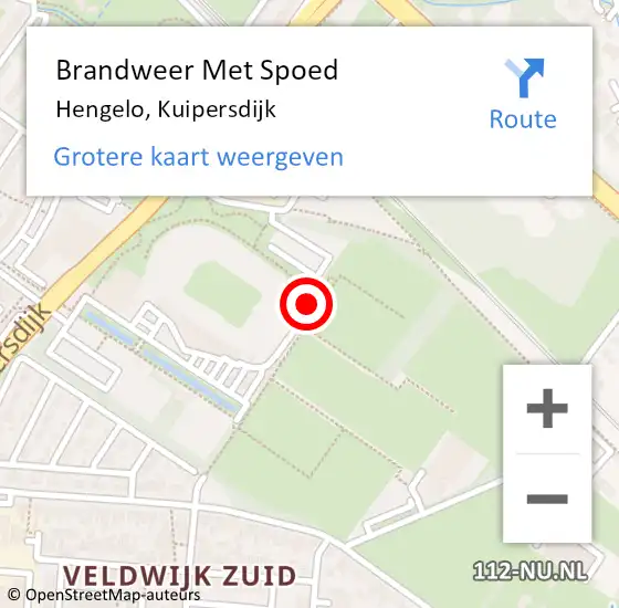 Locatie op kaart van de 112 melding: Brandweer Met Spoed Naar Hengelo, Kuipersdijk op 3 mei 2023 19:22