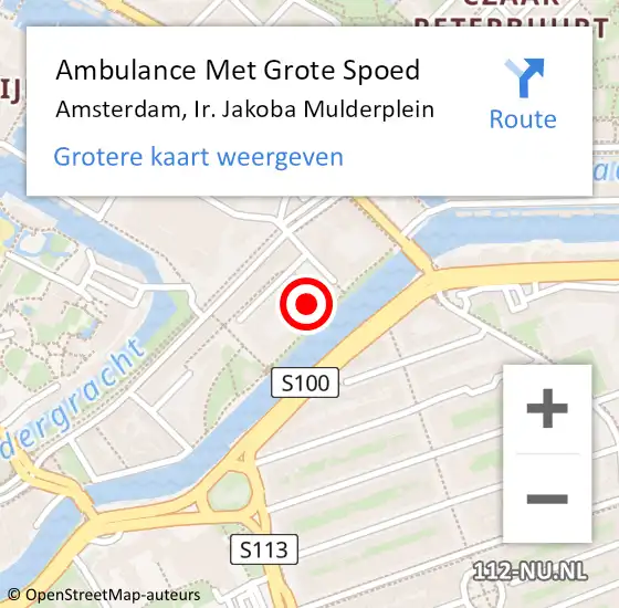 Locatie op kaart van de 112 melding: Ambulance Met Grote Spoed Naar Amsterdam, Ir. Jakoba Mulderplein op 3 mei 2023 21:58