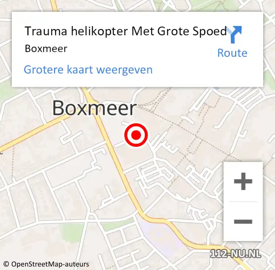 Locatie op kaart van de 112 melding: Trauma helikopter Met Grote Spoed Naar Boxmeer op 4 mei 2023 02:14