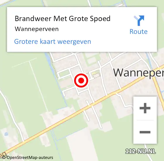 Locatie op kaart van de 112 melding: Brandweer Met Grote Spoed Naar Wanneperveen op 4 mei 2023 06:08