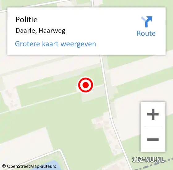 Locatie op kaart van de 112 melding: Politie Daarle, Haarweg op 4 mei 2023 12:05