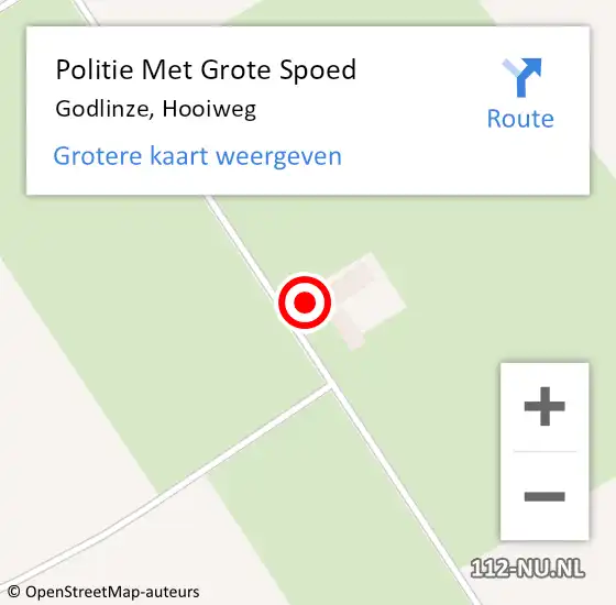 Locatie op kaart van de 112 melding: Politie Met Grote Spoed Naar Godlinze, Hooiweg op 4 mei 2023 14:19