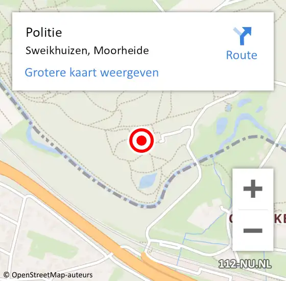 Locatie op kaart van de 112 melding: Politie Sweikhuizen, Moorheide op 4 mei 2023 15:56