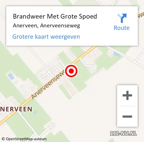 Locatie op kaart van de 112 melding: Brandweer Met Grote Spoed Naar Anerveen, Anerveenseweg op 4 mei 2023 19:11