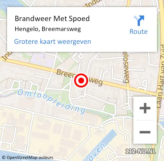 Locatie op kaart van de 112 melding: Brandweer Met Spoed Naar Hengelo, Breemarsweg op 4 mei 2023 23:16
