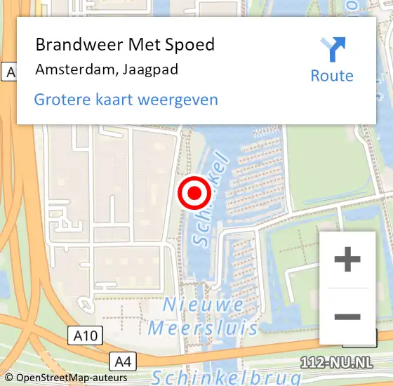 Locatie op kaart van de 112 melding: Brandweer Met Spoed Naar Amsterdam, Jaagpad op 5 mei 2023 02:39