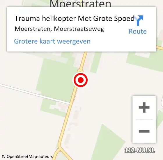 Locatie op kaart van de 112 melding: Trauma helikopter Met Grote Spoed Naar Moerstraten, Moerstraatseweg op 5 mei 2023 06:50