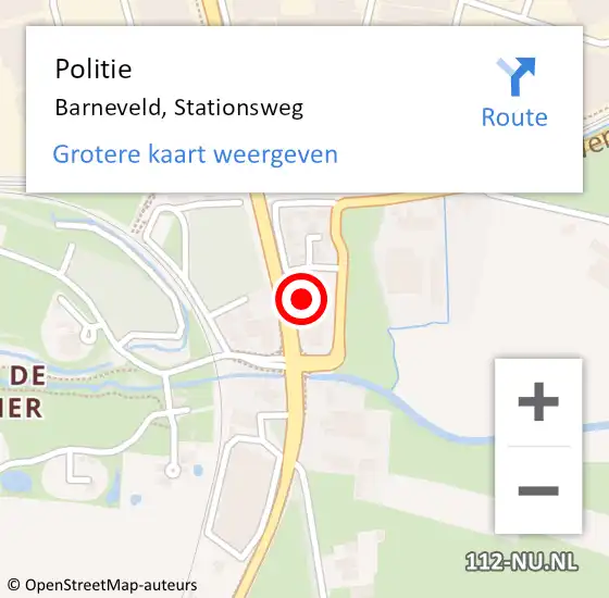 Locatie op kaart van de 112 melding: Politie Barneveld, Stationsweg op 5 mei 2023 11:32