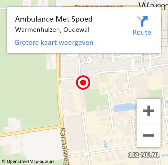 Locatie op kaart van de 112 melding: Ambulance Met Spoed Naar Warmenhuizen, Oudewal op 5 mei 2023 13:12