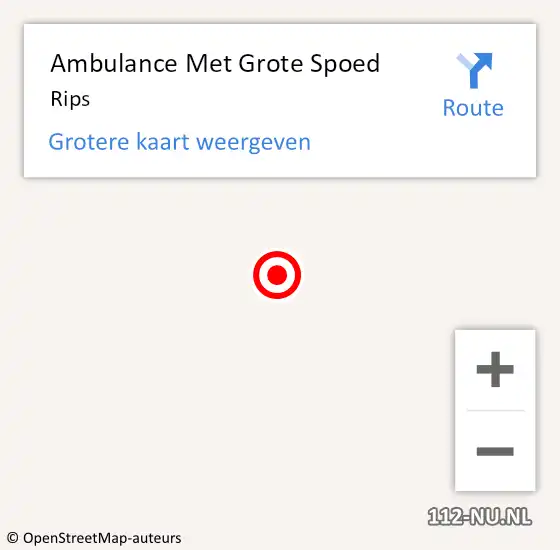 Locatie op kaart van de 112 melding: Ambulance Met Grote Spoed Naar Rips op 24 augustus 2014 14:10