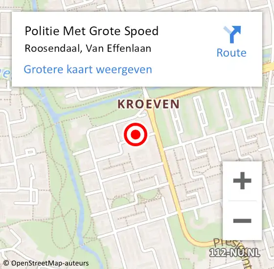 Locatie op kaart van de 112 melding: Politie Met Grote Spoed Naar Roosendaal, Van Effenlaan op 5 mei 2023 17:17