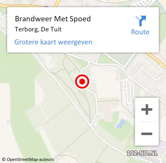 Locatie op kaart van de 112 melding: Brandweer Met Spoed Naar Terborg, De Tuit op 5 mei 2023 23:19