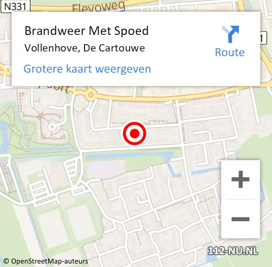Locatie op kaart van de 112 melding: Brandweer Met Spoed Naar Vollenhove, De Cartouwe op 6 mei 2023 13:37