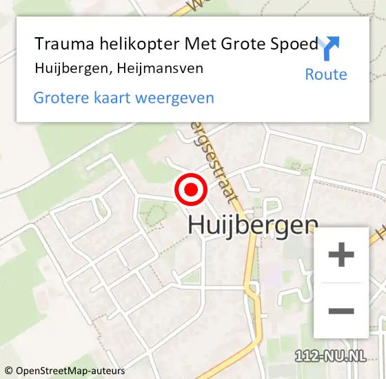 Locatie op kaart van de 112 melding: Trauma helikopter Met Grote Spoed Naar Huijbergen, Heijmansven op 6 mei 2023 13:54