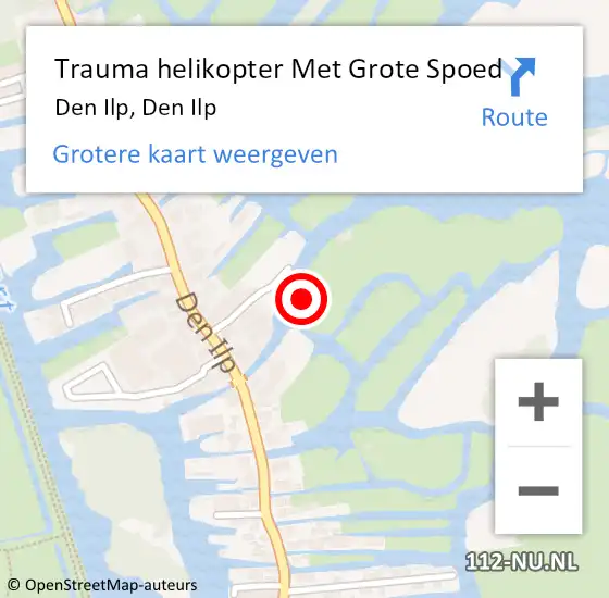 Locatie op kaart van de 112 melding: Trauma helikopter Met Grote Spoed Naar Den Ilp, Den Ilp op 6 mei 2023 18:35
