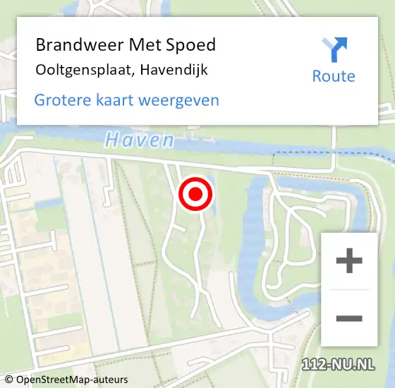 Locatie op kaart van de 112 melding: Brandweer Met Spoed Naar Ooltgensplaat, Havendijk op 7 mei 2023 14:20