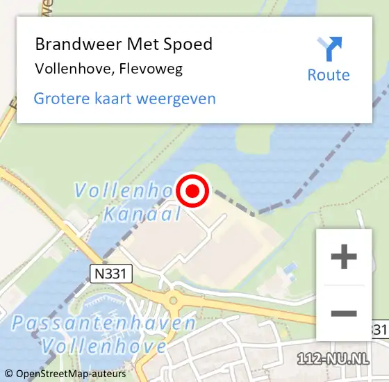 Locatie op kaart van de 112 melding: Brandweer Met Spoed Naar Vollenhove, Flevoweg op 7 mei 2023 15:38