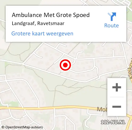 Locatie op kaart van de 112 melding: Ambulance Met Grote Spoed Naar Landgraaf, Ravetsmaar op 24 augustus 2014 18:29