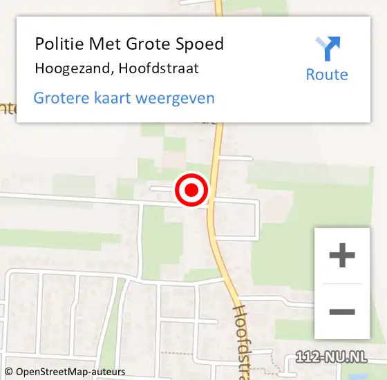 Locatie op kaart van de 112 melding: Politie Met Grote Spoed Naar Hoogezand, Hoofdstraat op 7 mei 2023 17:56