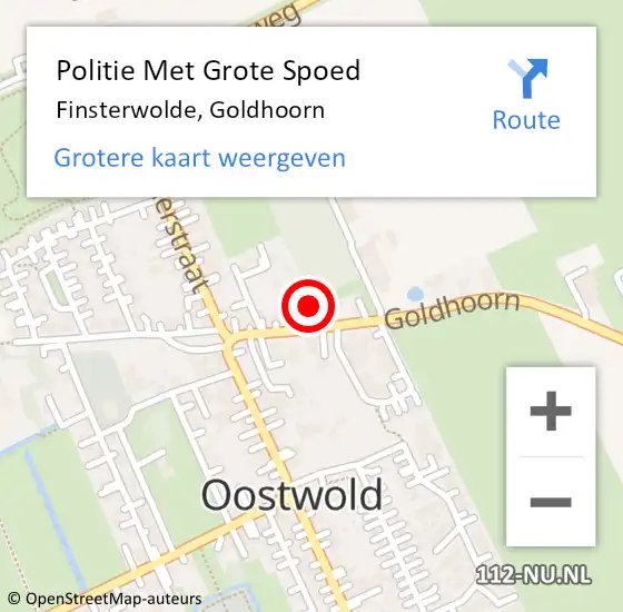 Locatie op kaart van de 112 melding: Politie Met Grote Spoed Naar Finsterwolde, Goldhoorn op 7 mei 2023 20:06
