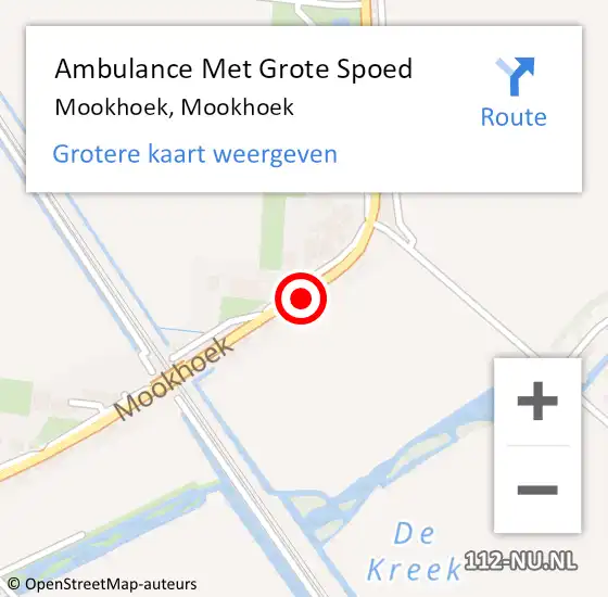Locatie op kaart van de 112 melding: Ambulance Met Grote Spoed Naar Mookhoek, Mookhoek op 8 mei 2023 08:28