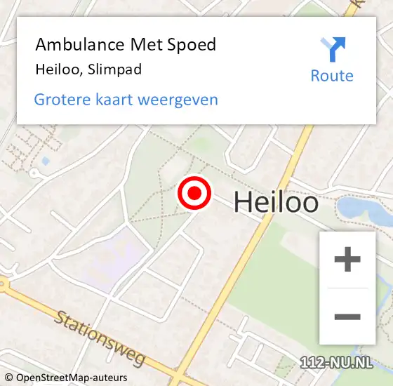 Locatie op kaart van de 112 melding: Ambulance Met Spoed Naar Heiloo, Slimpad op 8 mei 2023 13:11