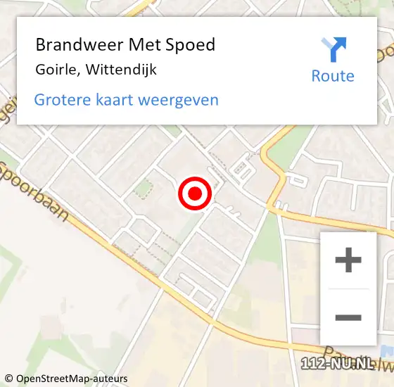 Locatie op kaart van de 112 melding: Brandweer Met Spoed Naar Goirle, Wittendijk op 8 mei 2023 14:05