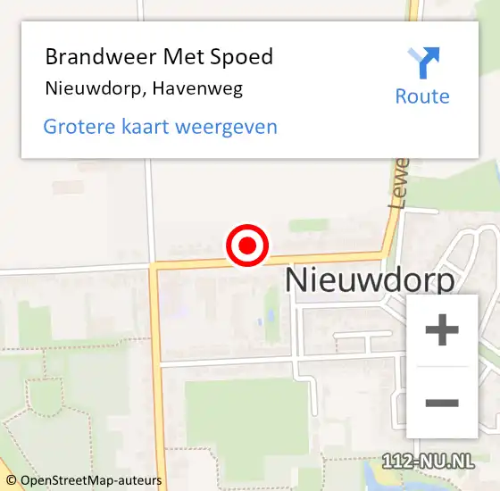 Locatie op kaart van de 112 melding: Brandweer Met Spoed Naar Nieuwdorp, Havenweg op 8 mei 2023 14:51