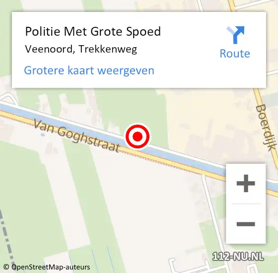Locatie op kaart van de 112 melding: Politie Met Grote Spoed Naar Veenoord, Trekkenweg op 8 mei 2023 16:27