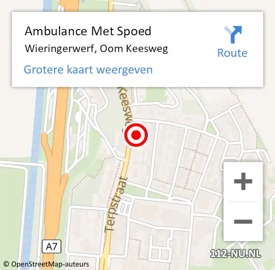 Locatie op kaart van de 112 melding: Ambulance Met Spoed Naar Wieringerwerf, Oom Keesweg op 9 mei 2023 09:25