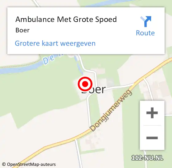 Locatie op kaart van de 112 melding: Ambulance Met Grote Spoed Naar Boer op 9 mei 2023 10:38