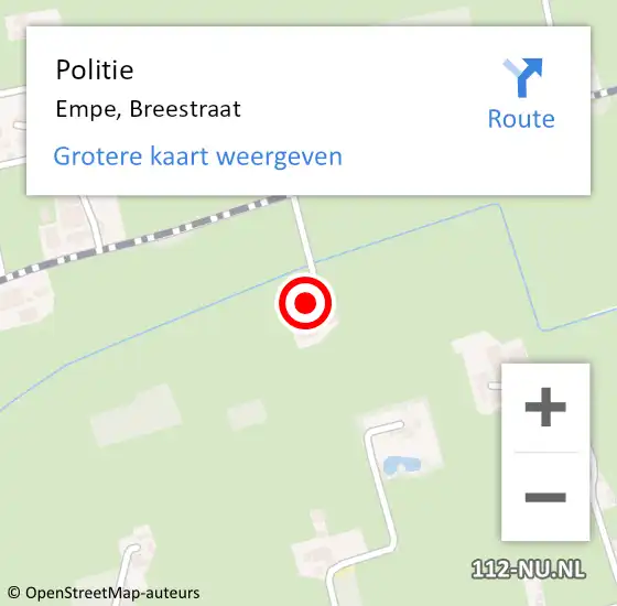 Locatie op kaart van de 112 melding: Politie Empe, Breestraat op 9 mei 2023 15:51