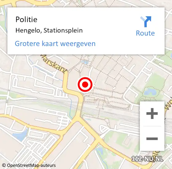 Locatie op kaart van de 112 melding: Politie Hengelo, Stationsplein op 9 mei 2023 17:04