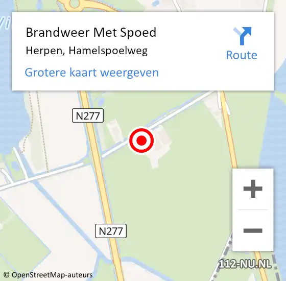 Locatie op kaart van de 112 melding: Brandweer Met Spoed Naar Herpen, Hamelspoelweg op 9 mei 2023 17:48
