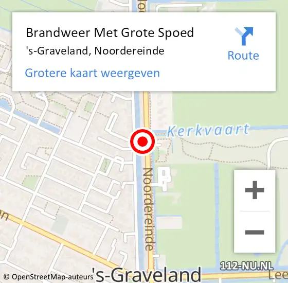 Locatie op kaart van de 112 melding: Brandweer Met Grote Spoed Naar 's-Graveland, Noordereinde op 9 mei 2023 18:17