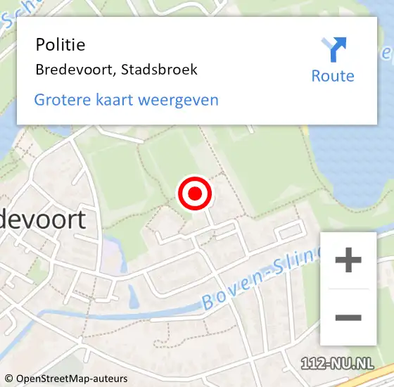 Locatie op kaart van de 112 melding: Politie Bredevoort, Stadsbroek op 9 mei 2023 19:55