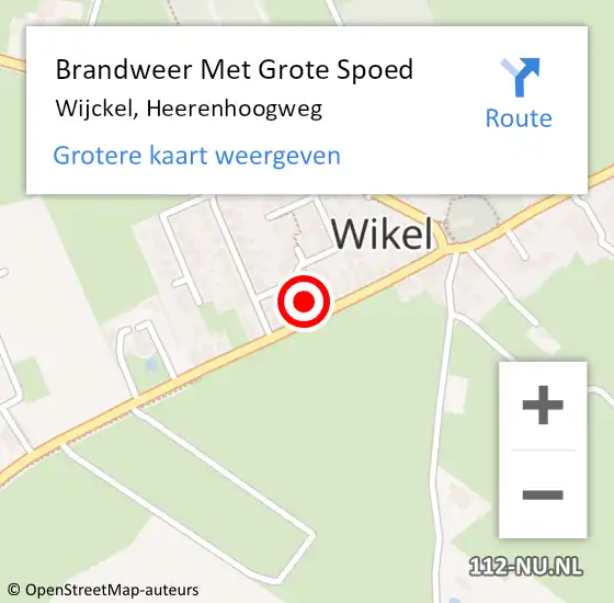 Locatie op kaart van de 112 melding: Brandweer Met Grote Spoed Naar Wijckel, Heerenhoogweg op 9 mei 2023 20:44