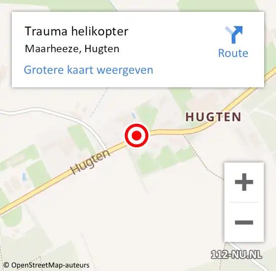 Locatie op kaart van de 112 melding: Trauma helikopter Maarheeze, Hugten op 10 mei 2023 10:19