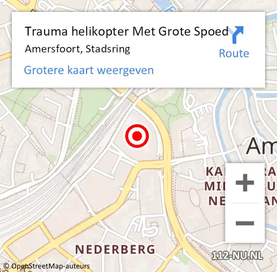 Locatie op kaart van de 112 melding: Trauma helikopter Met Grote Spoed Naar Amersfoort, Stadsring op 10 mei 2023 10:35