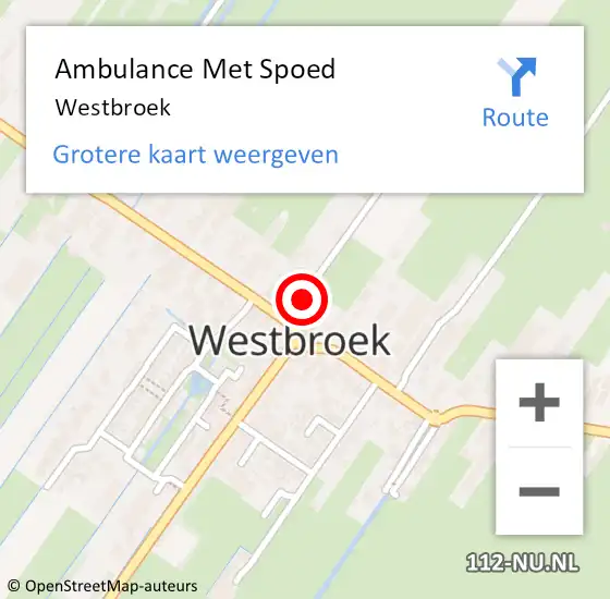 Locatie op kaart van de 112 melding: Ambulance Met Spoed Naar Westbroek op 10 mei 2023 12:51