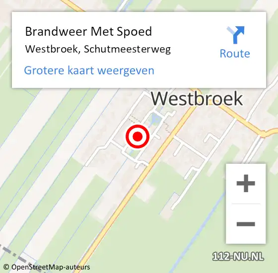 Locatie op kaart van de 112 melding: Brandweer Met Spoed Naar Westbroek, Schutmeesterweg op 10 mei 2023 13:17