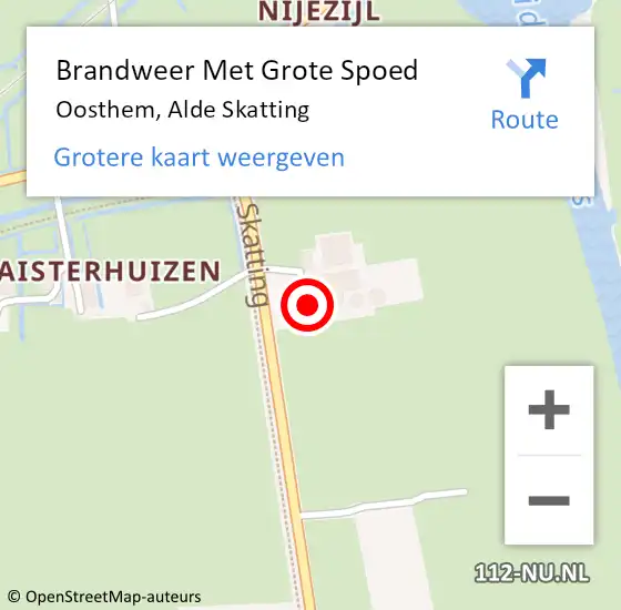 Locatie op kaart van de 112 melding: Brandweer Met Grote Spoed Naar Oosthem, Alde Skatting op 10 mei 2023 14:35