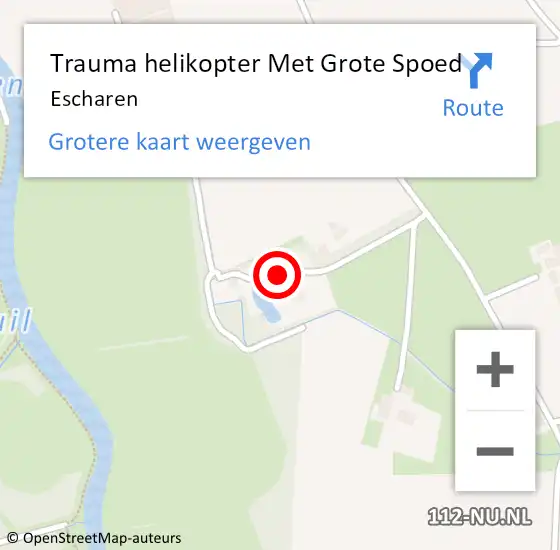 Locatie op kaart van de 112 melding: Trauma helikopter Met Grote Spoed Naar Escharen op 10 mei 2023 15:02