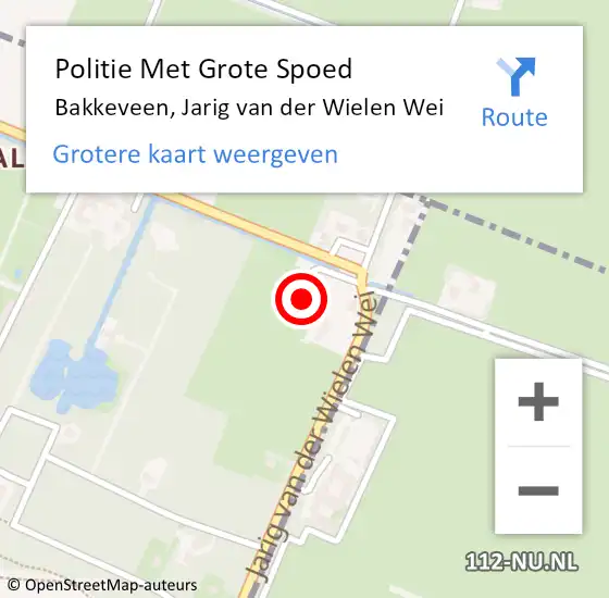 Locatie op kaart van de 112 melding: Politie Met Grote Spoed Naar Bakkeveen, Jarig van der Wielen Wei op 10 mei 2023 17:00