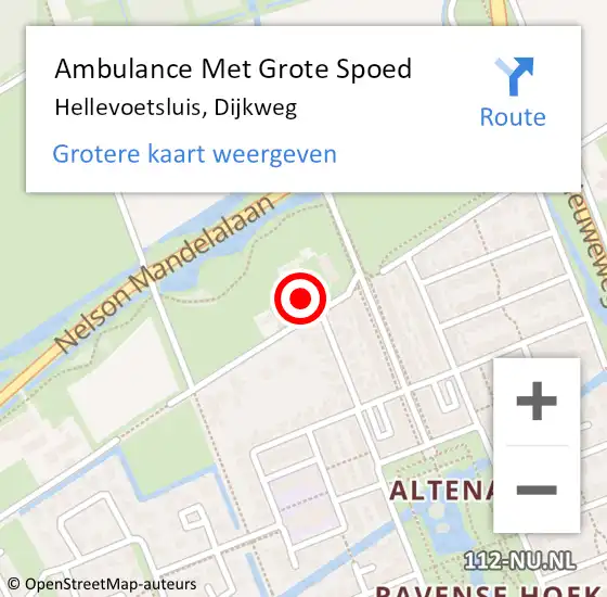 Locatie op kaart van de 112 melding: Ambulance Met Grote Spoed Naar Hellevoetsluis, Dijkweg op 10 mei 2023 17:24