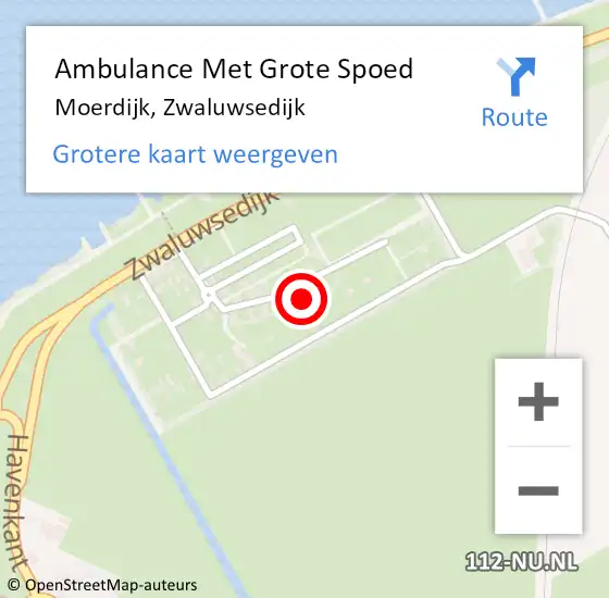 Locatie op kaart van de 112 melding: Ambulance Met Grote Spoed Naar Moerdijk, Zwaluwsedijk op 11 mei 2023 03:00