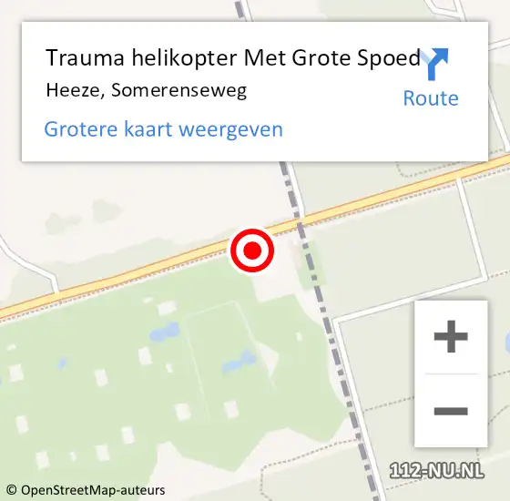 Locatie op kaart van de 112 melding: Trauma helikopter Met Grote Spoed Naar Heeze, Somerenseweg op 11 mei 2023 03:44